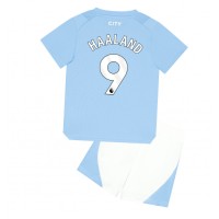 Dětský Fotbalový dres Manchester City Erling Haaland #9 2023-24 Domácí Krátký Rukáv (+ trenýrky)